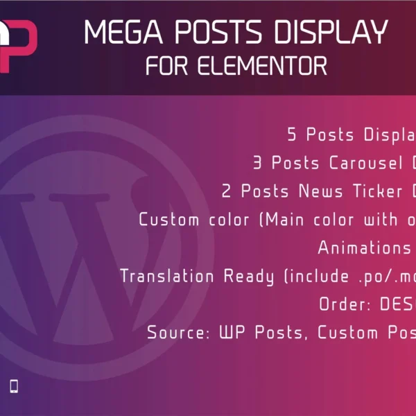 Mega Post Display Plugin for Elementor wordPress